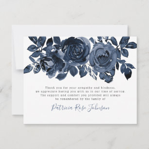 Blue Rose Beerdigung Memorial Vielen Dank Dankeskarte