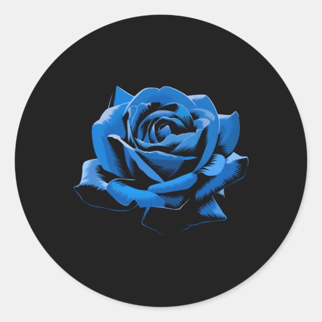 Blue Rose Blume Beautiful Runder Aufkleber (Vorderseite)