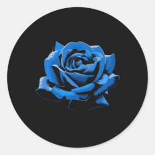 Blue Rose Blume Beautiful Runder Aufkleber