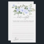 Blue Rose Blumengrün Datum Night Card<br><div class="desc">Eine wunderschöne Blumenecke mit blauer Rose bedeckt diese Datumskarte. Koordiniert die Sammlung Botanischer Brautpartys der Blue Rose.</div>