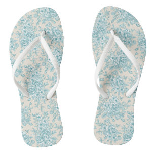 Blue Rose Bouquet Garden Blumenmuster Flip Flops