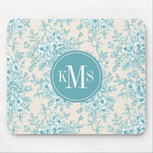 Blue Rose Bouquet Garden Blumenmuster Mousepad