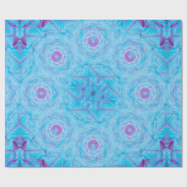 Blue Rose Brooch Geschenkpapier (Flach)