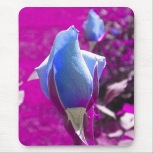 Blue Rose Bud Mouse Pad Mousepad