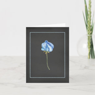 Blue Rose Bud Notecard Karte