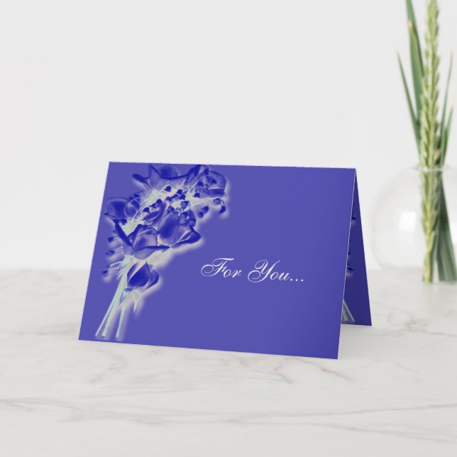 Blue Rose Card Feiertagskarte (Vorderseite)