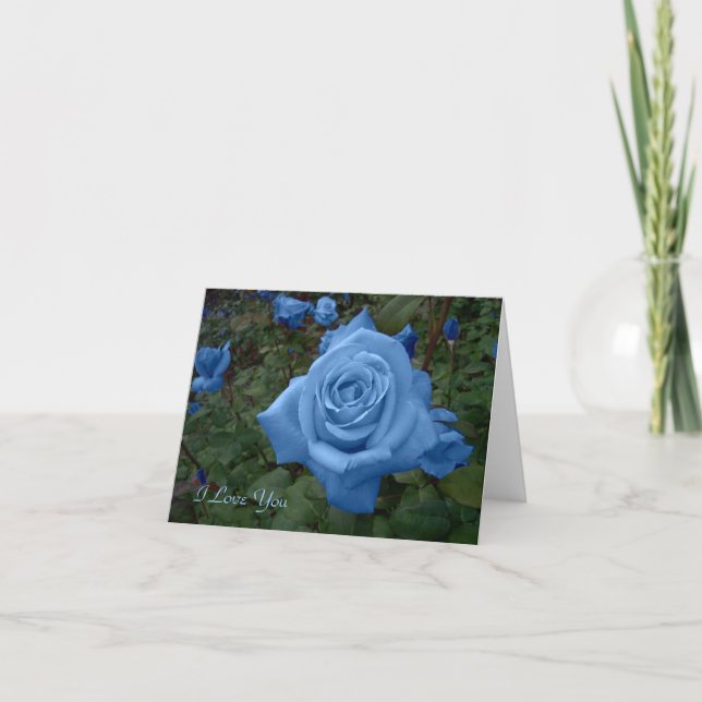 Blue Rose Card Karte (Vorderseite)