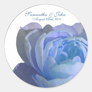 Blue Rose Custom Wedding Umschlag Aufklebers Runder Aufkleber