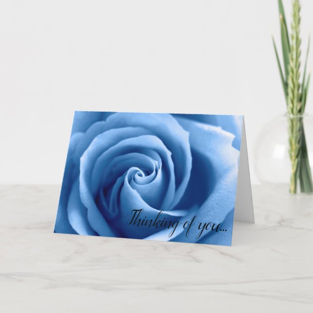 Blue Rose Denken Sie an Sie Karte (Vorderseite)