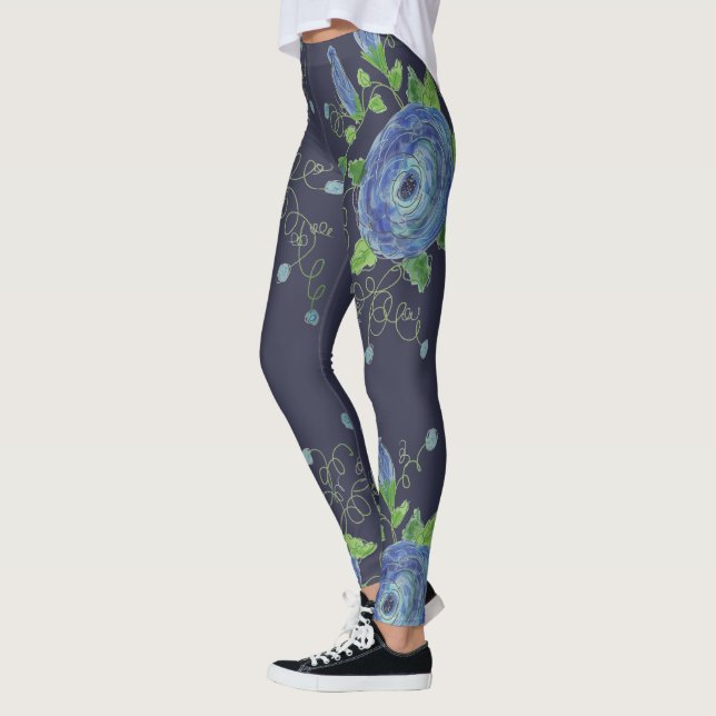 Blue Rose Designer Leggings (Links)