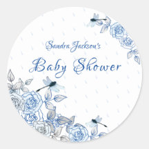 Blue Rose Dragonfly Boy Baby Dusche