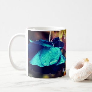 Blue Rose Floral Art Personalisiert  Kaffeetasse