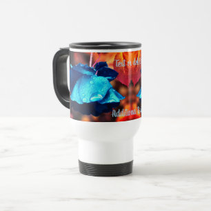 Blue Rose Floral Art Personalisiert Reisebecher