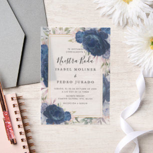 Blue Rose Floral Nuestra Boda Spanish Wedding