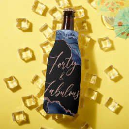 Blue Rose Gold Agate Marble 40 & Fabulous 40. Flaschenkühler