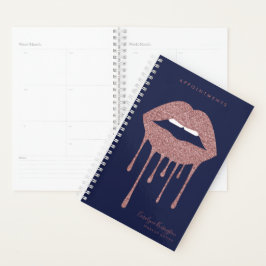 Blue Rose Gold Glitzer Drilling Lips Planer