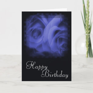 Blue Rose Happy Birthday Card Design 1 Karte