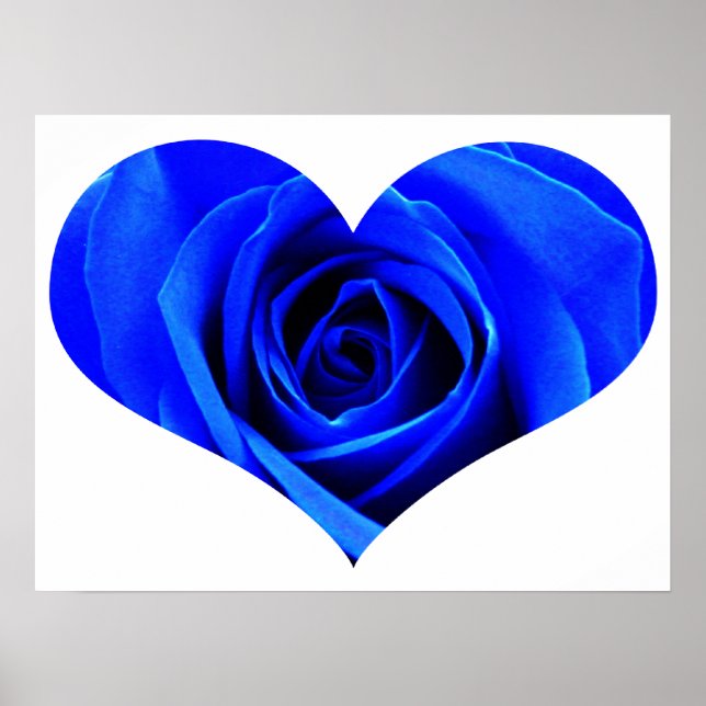 Blue Rose Heart Poster (Vorne)