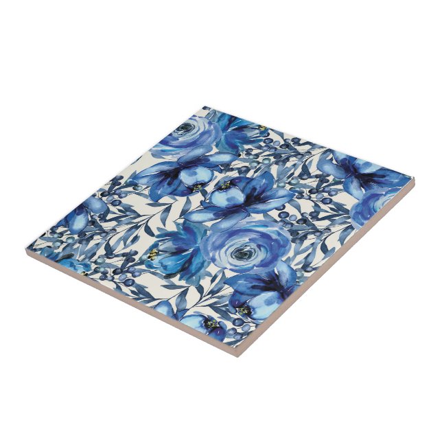 Blue Rose Keramik Tile Fliese (Seite)