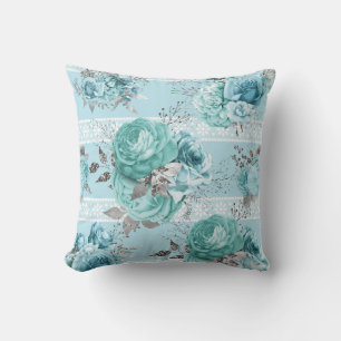 Blue Rose Lace Kissen