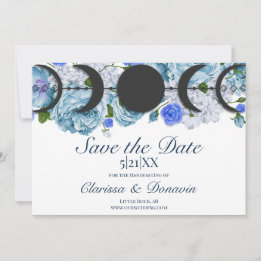 Blue Rose Moon Phase Wiccan Handfastings Save The Date