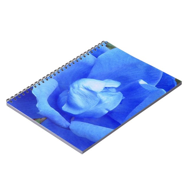 Blue Rose - Notebooks mit digitalem Foto Notizblock (Linke Seite)