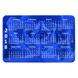 Blue Rose Petals 2018 Calendar Magnet