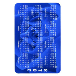 Blue Rose Petals 2018 Calendar Magnet