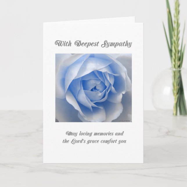 Blue Rose Religious Sympathy Card Karte (Vorderseite)