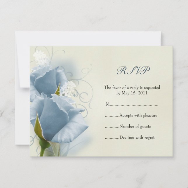 Blue Rose RSVP-Karte RSVP Karte (Vorderseite)
