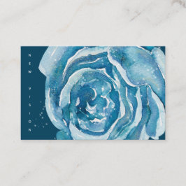 Blue Rose Sparkle UK & Euro Business Card Visitenkarte