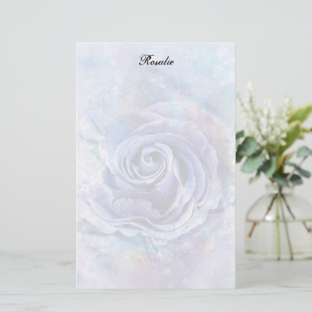 Blue Rose Stationery Briefpapier (Stehend Vorderseite)