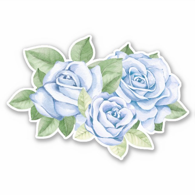 Blue Rose Sticker (Vorderseite)