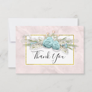 Blue Rose und Crown Floral Bouquet Vielen Dank Dankeskarte