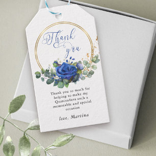 Blue Rose und Eukalyptus Vielen Dank für Ihre Unte Geschenkanhänger
