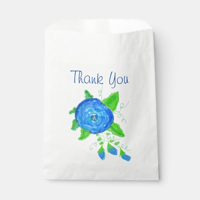 Blue Rose Vielen Dank Geschenktütchen (Vorderseite)