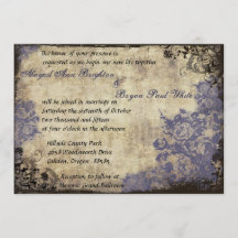 Blue Rose Vintage Hochzeit Einladung