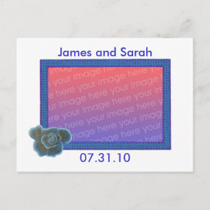 Blue Rose Wedding Foto Einladung Postkarten