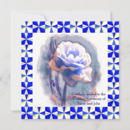 Blue Rose Wedding Invitation Card Einladung