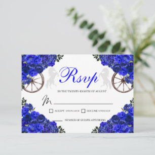 Blue Rose Western Quinceanera UAWG Enclosure Card RSVP Karte