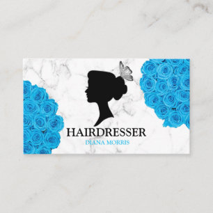 Blue Roses Hair Salon Friseur Schönheitssalon Visitenkarte