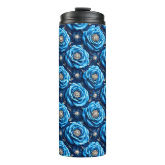 Blue roses Luxury Floral Night Design🌹 Thermosbecher