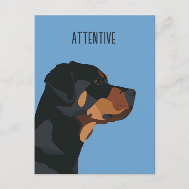Blue Rottweiler Postkarte (Vorderseite)