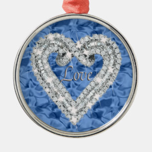 Blue Round Liebe Diamond Herz Ornament Aus Metall