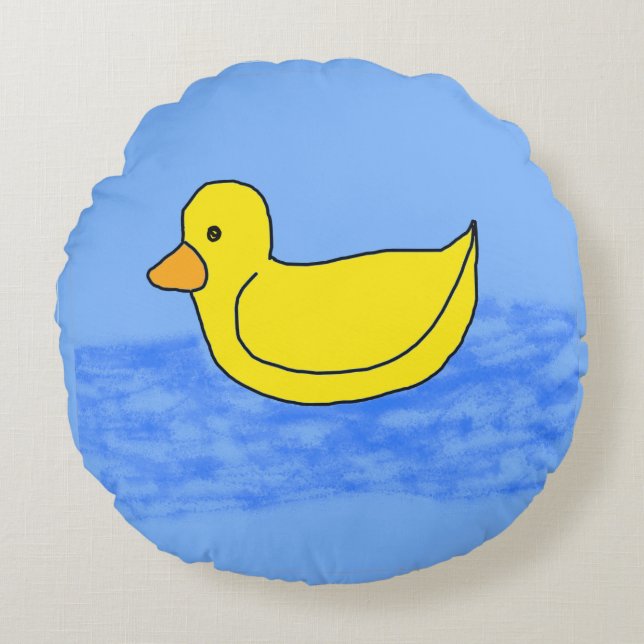 Blue Round Pillow Rundes Kissen (Vorderseite)