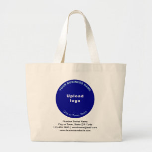 Blue Round Shape Business Brand auf Jumbo Tote Bag Stoffbeutel