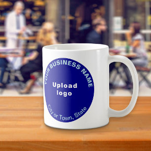 Blue Round Shape Business-Marke auf Tasse