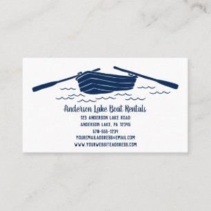 Blue Rowboat, Boat Rentals, Lake Themed Visitenkarte