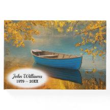 Blue Rowboat Herbst auf See