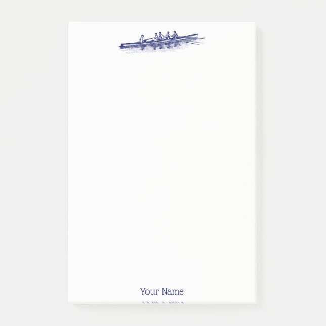 Blue Rowers Crew Team Wassersport Post-it Klebezettel (Vorderseite)